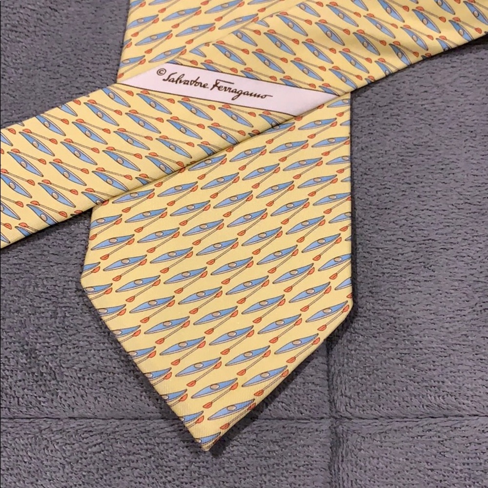 Salvatore Ferragamo Tie Yellow Kayak